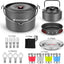 Set 22 Utensilios Cocina Acampar Olla Colgante 4 Tazas