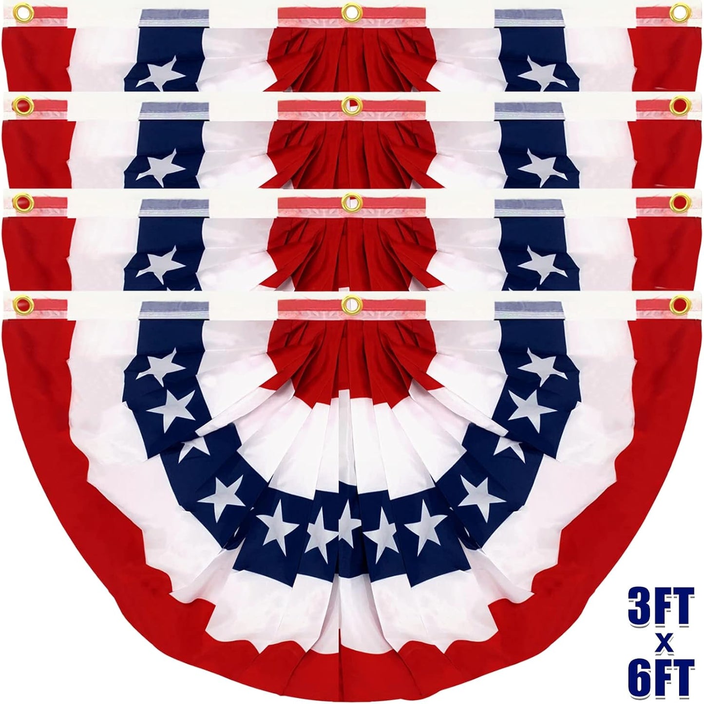 4 Banderas EE.UU. 3x6ft Extragrandes Patriótica