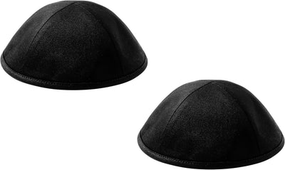 Yarmulke algodón negro 4 paneles set 2 tallas 3-9