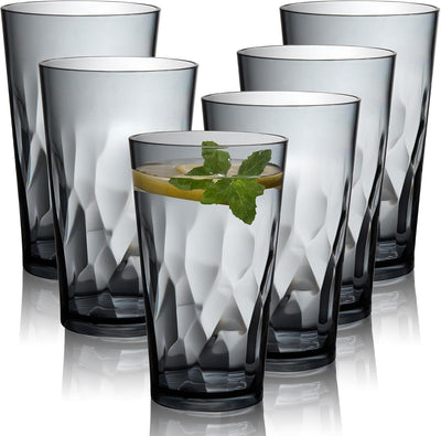 6 Vasos Tumbler Plástico 16oz Irrompibles Gris