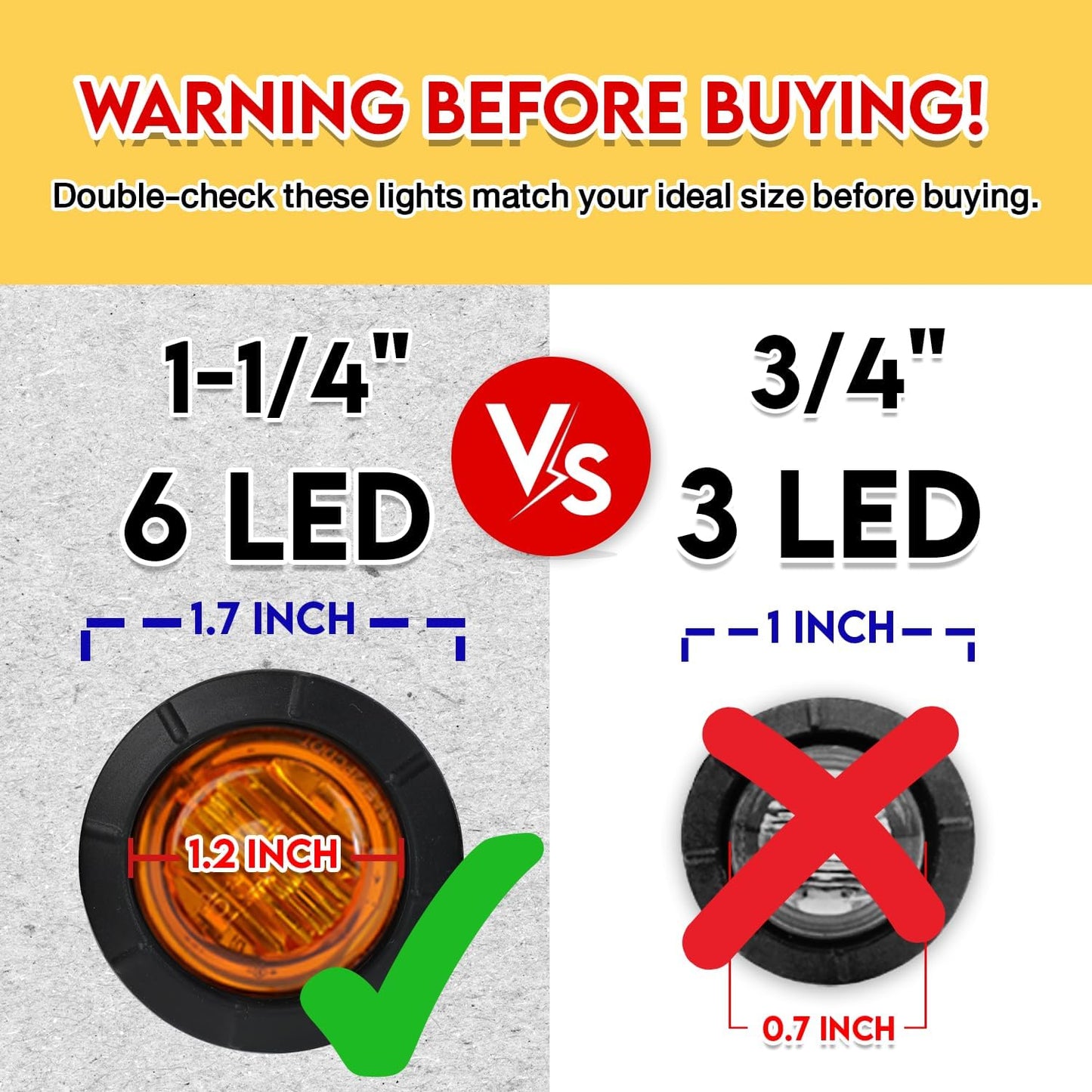 20 Luces LED Ámbar Universal para Camiones