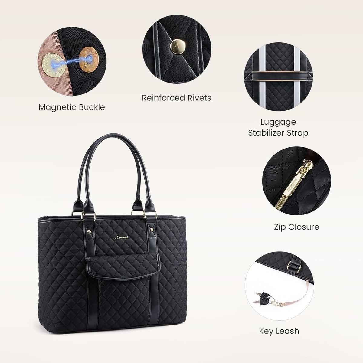Bolsa laptop 15.6pulg para mujer impermeable acolchada