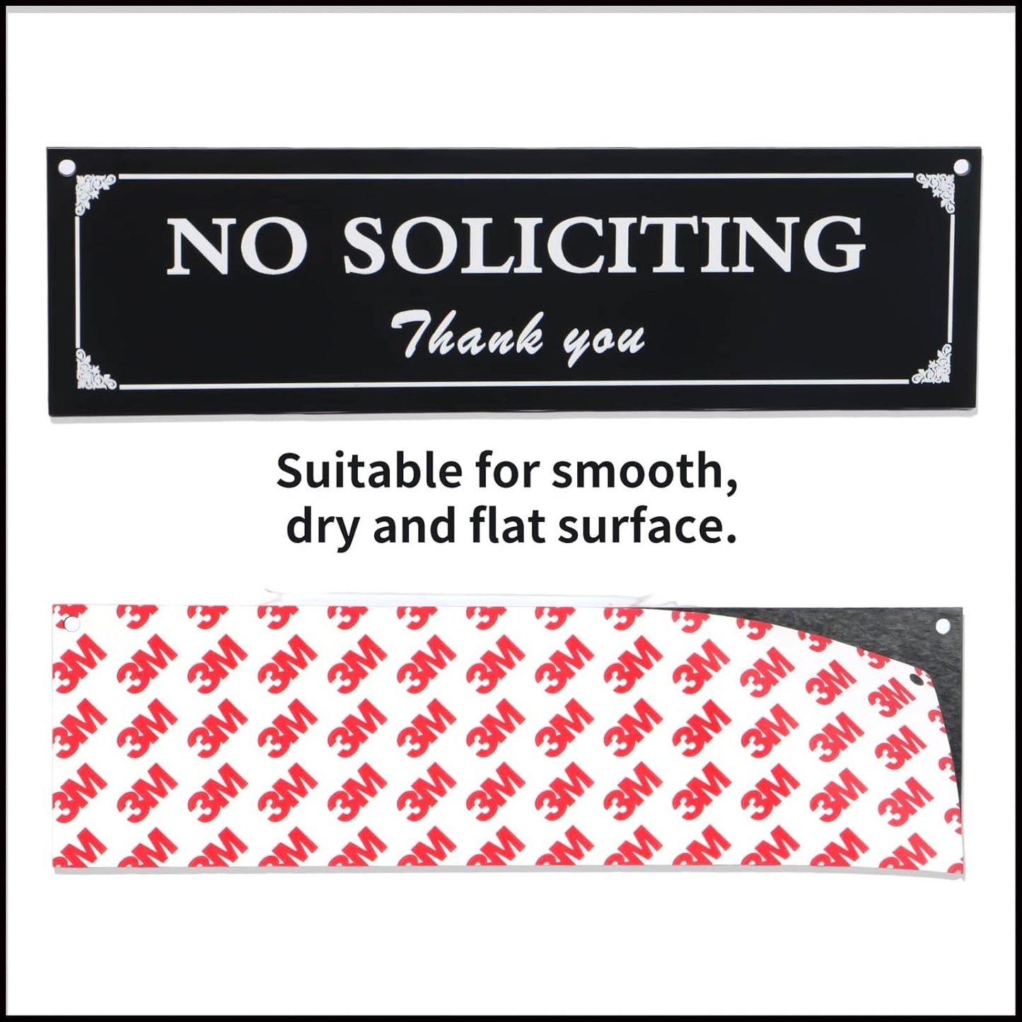 Letrero no solicitar autoadhesivo para puerta hogar