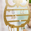 Soporte joyería metal forma árbol lechuza con bandeja anillos