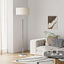 Lámpara pie 2 luces mediados siglo pantalla beige 61"