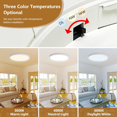 Lámpara LED techo empotrada 12pulg 24W 3000-6000K