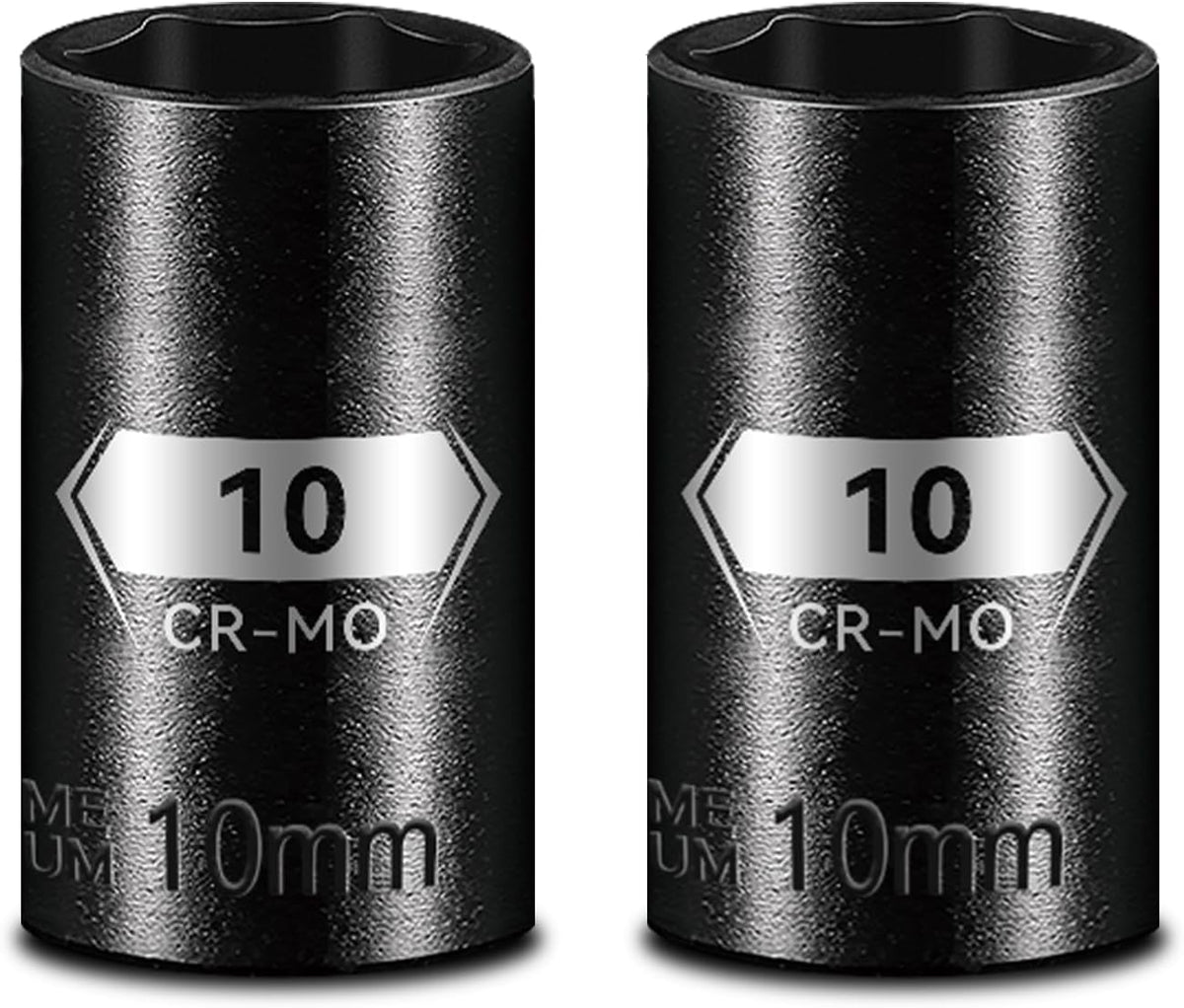 Pack 2 Dados Impacto 1/4pulg Acero CR-MO Fosfato Negro
