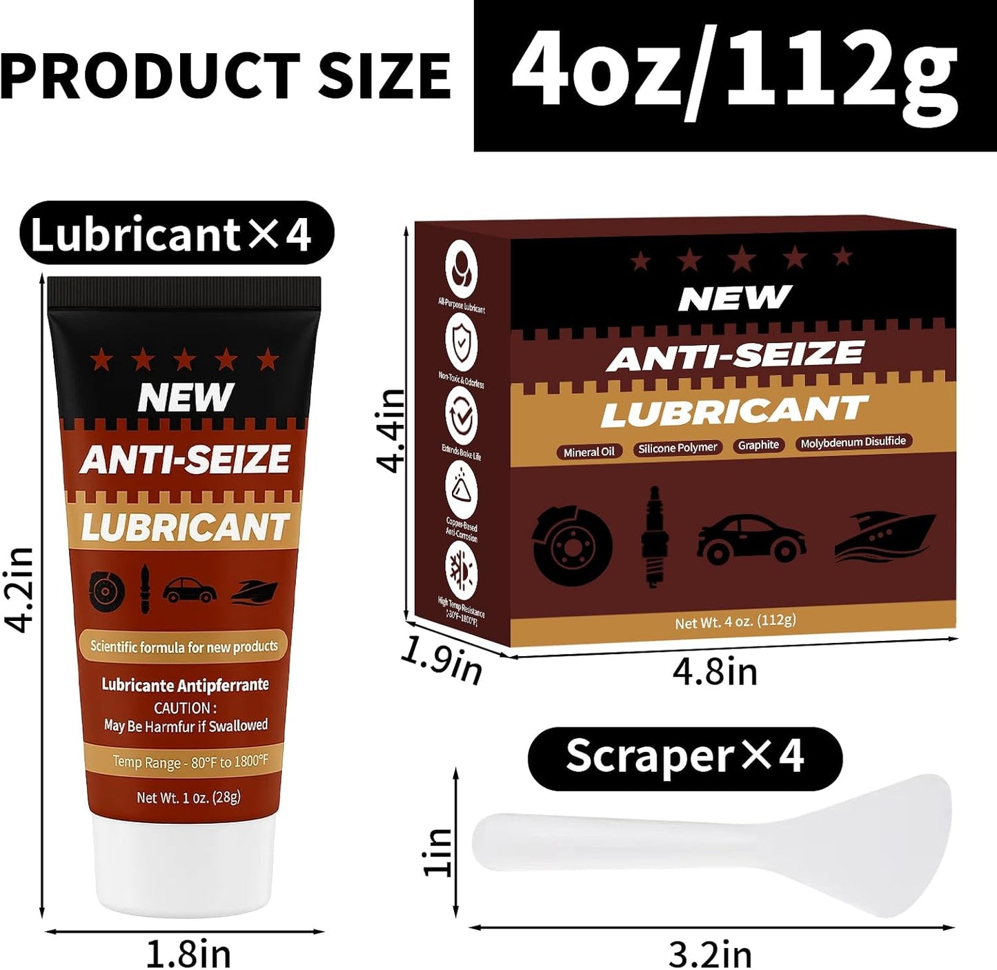 Grasa lubricante cobre 4oz resistente alta temp y corrosión