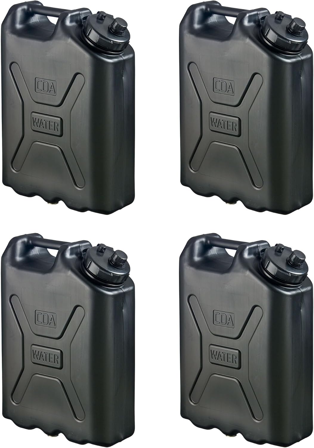 Pack 4 Contenedores Agua Militar 5gal Negro