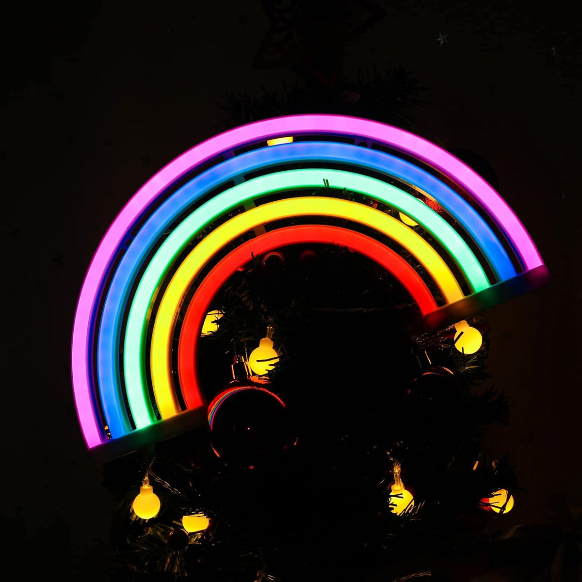 Luz neón arcoíris LED con USB para decoración dormitorio fiesta