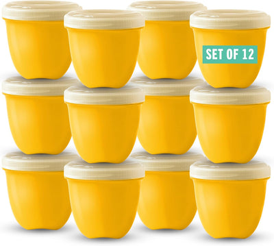 Set 12 Almacenamiento Alimentos 8oz Amarillo