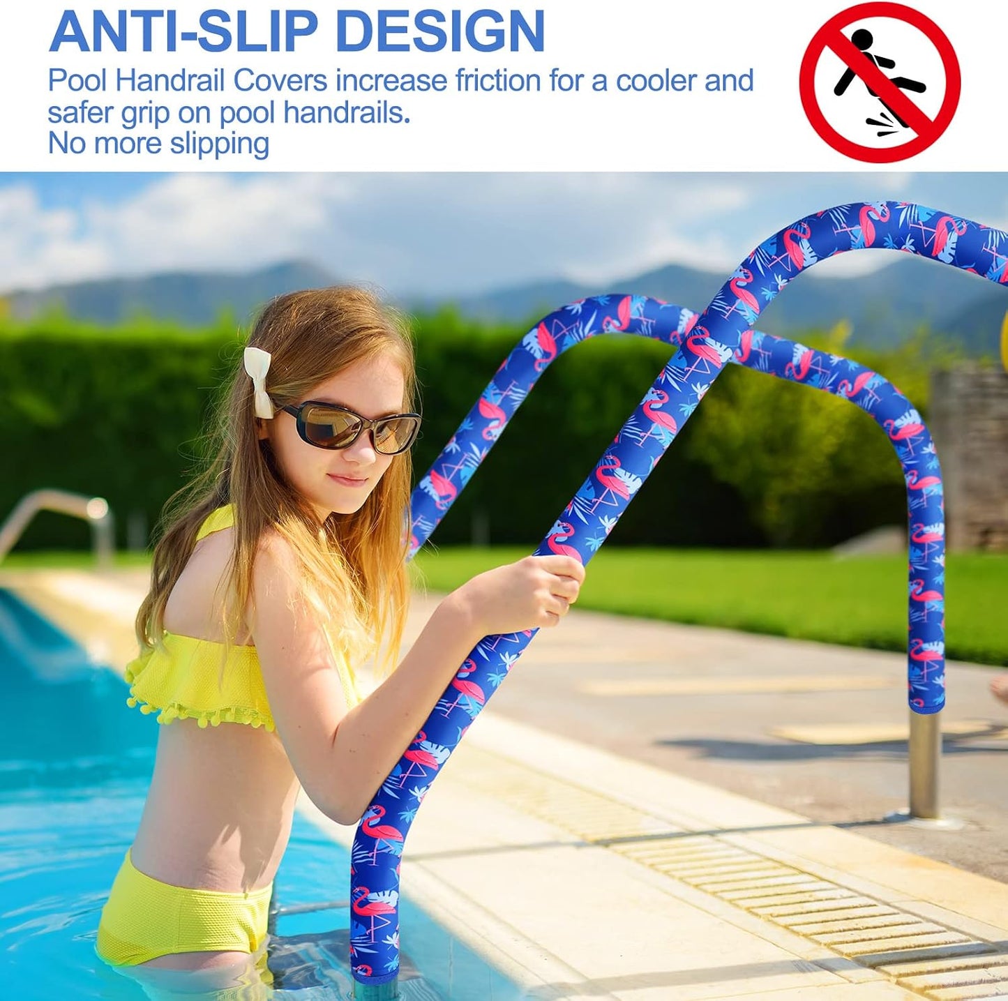 Cubierta barandilla piscina 10ft antiderrap azul