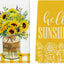 Toallas de cocina de verano Artoid Mode con diseño de girasoles y hojas 18 x 26