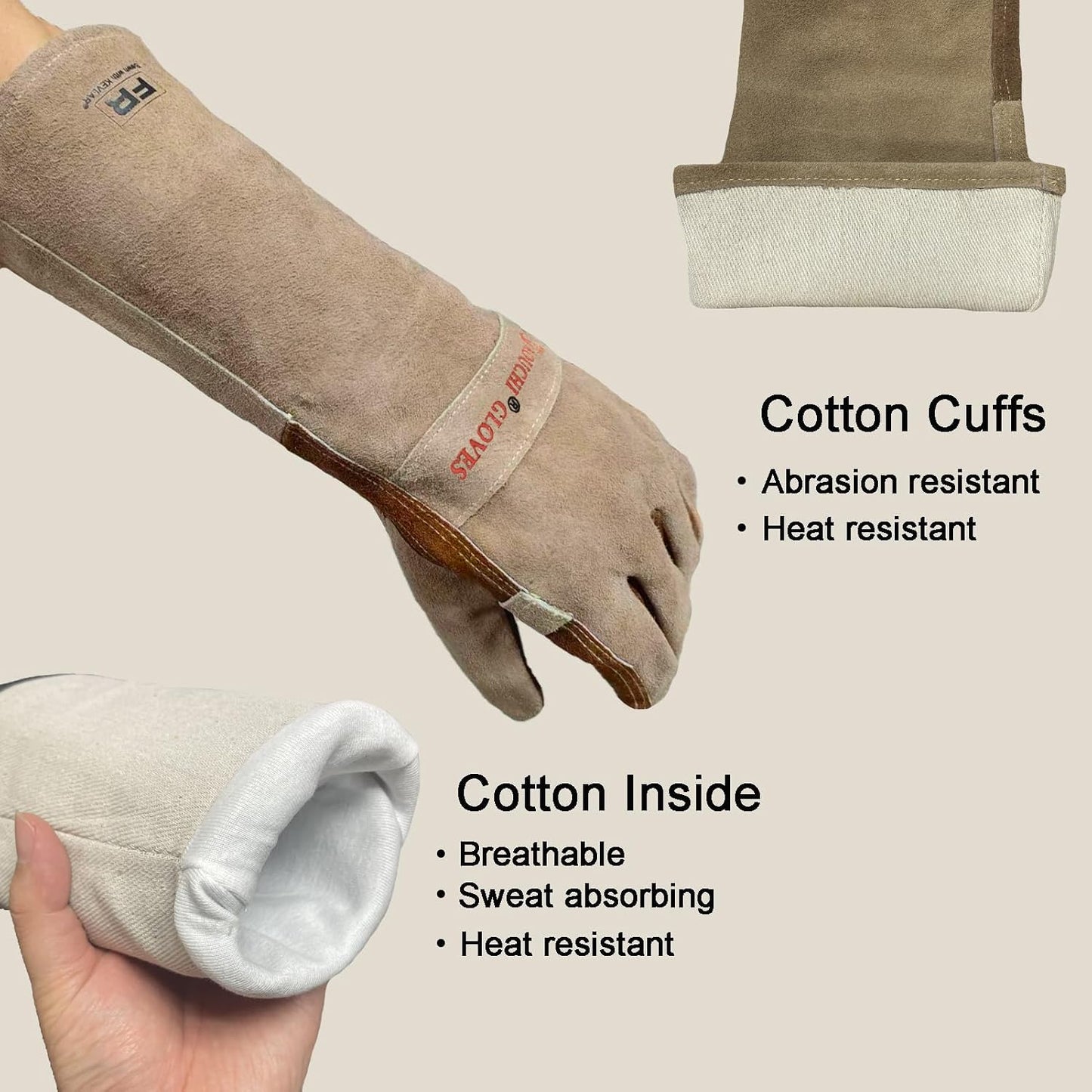 Guantes soldadura varilla cuero para jardinería patio cocina