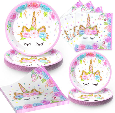 Servilletas unicornio fiesta cumpleaños niña 96 pzas