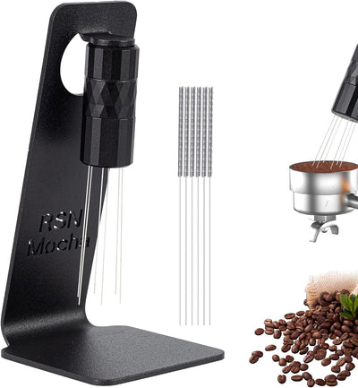 Soporte magnético café acero inox 6 pzas negro