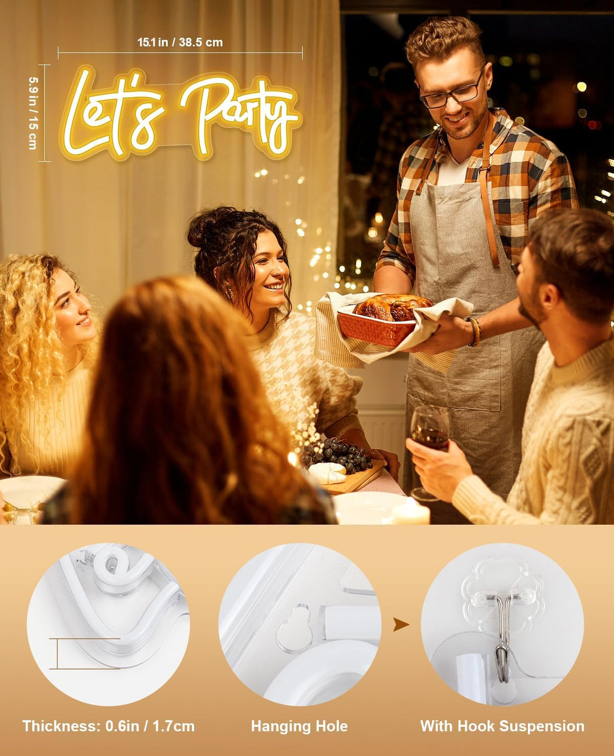 Letrero neón LED para decoración de pared fiestas