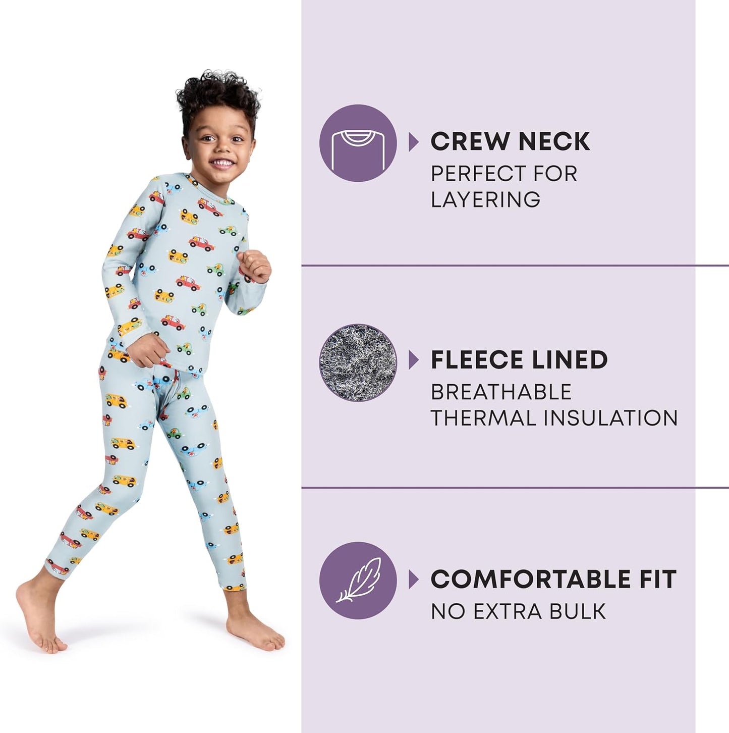 2 Pzas Ropa Interior Termal Niños Chicos para Invierno