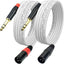 Cable XLR macho a 1/4 pulg TRS chapado oro sin ruido set 2