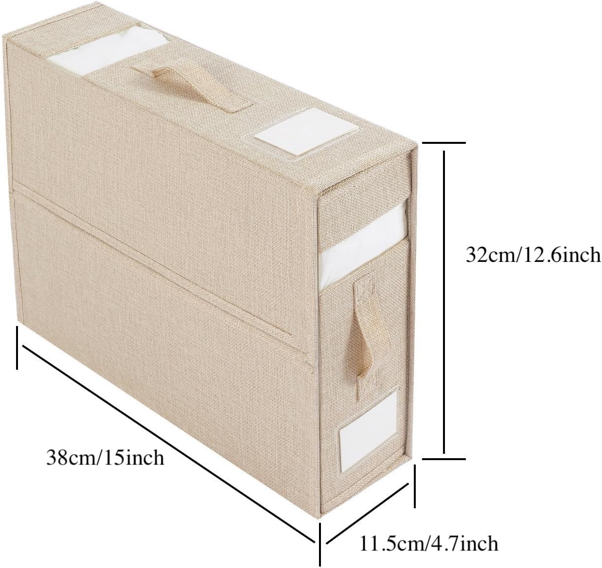 Organiz. ropa de cama plegable con ventana beige