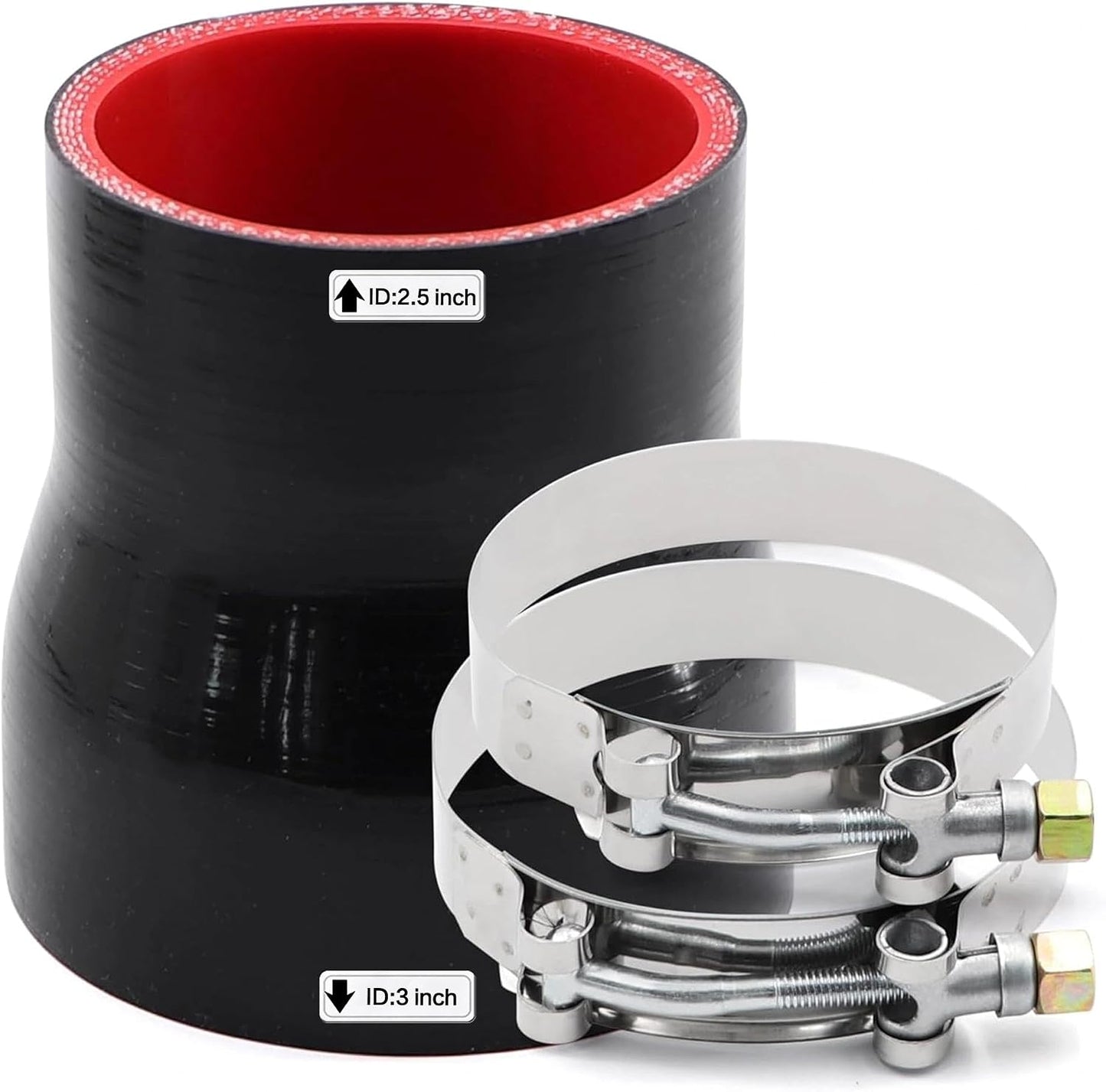 Acoplador reductor silicona negra 2-1/2 a 3"