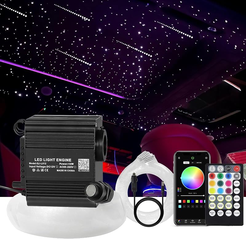 Kit luces techo coche RGBW 9.8pulg estrellas fugaces