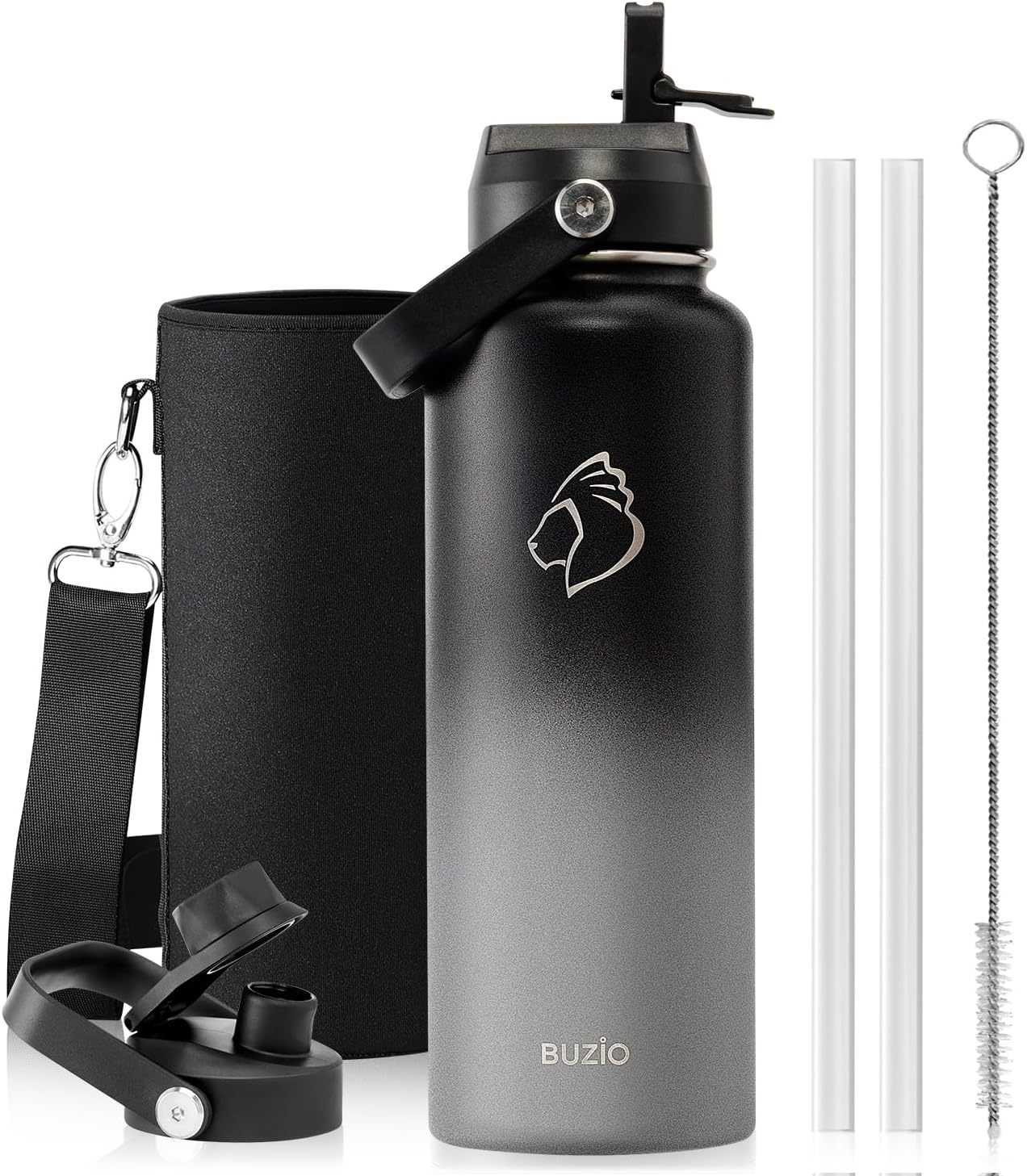 Botella agua acero inox doble vacío con pajita 40oz