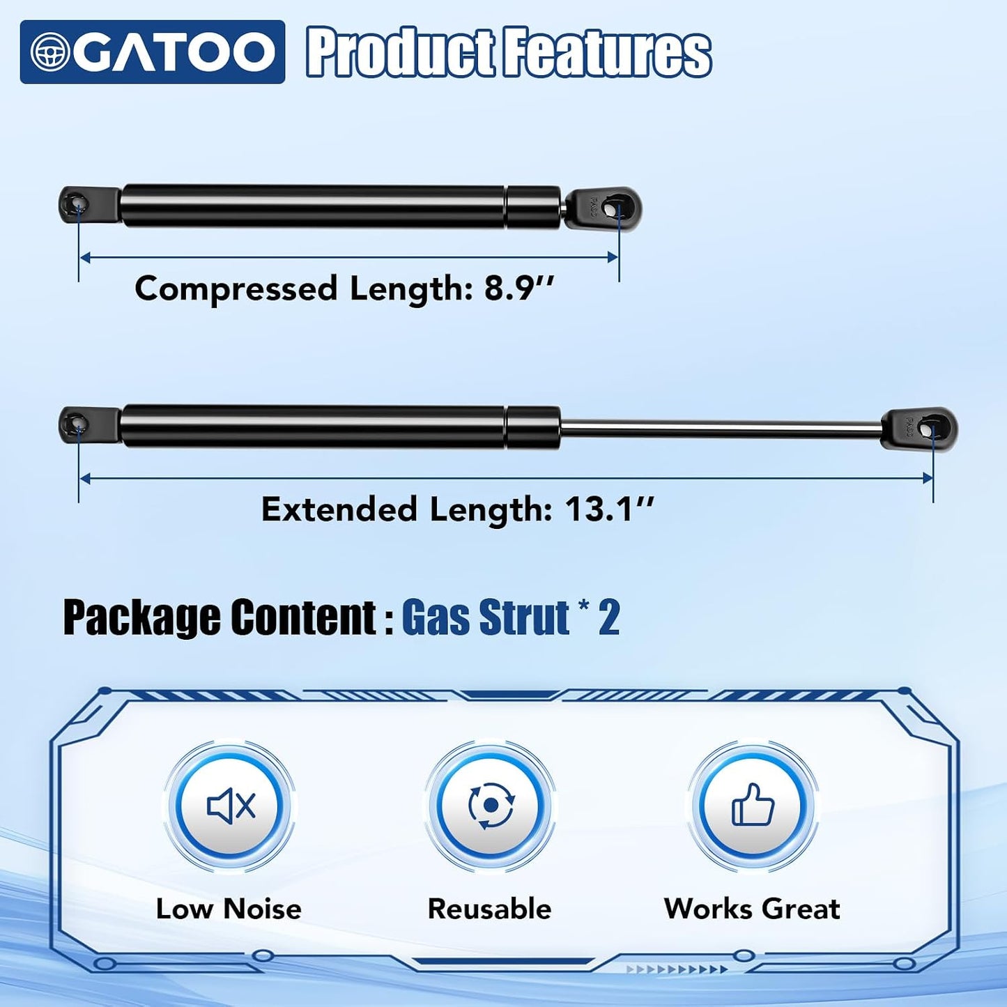 Soporte elevación capó Ford Explorer comp 4142 8097SS set 2