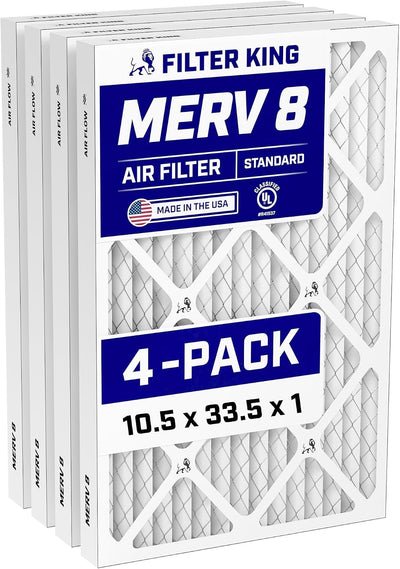 Filtro aire HVAC MERV 8 plisado 10.5x33.5x0.75pulg