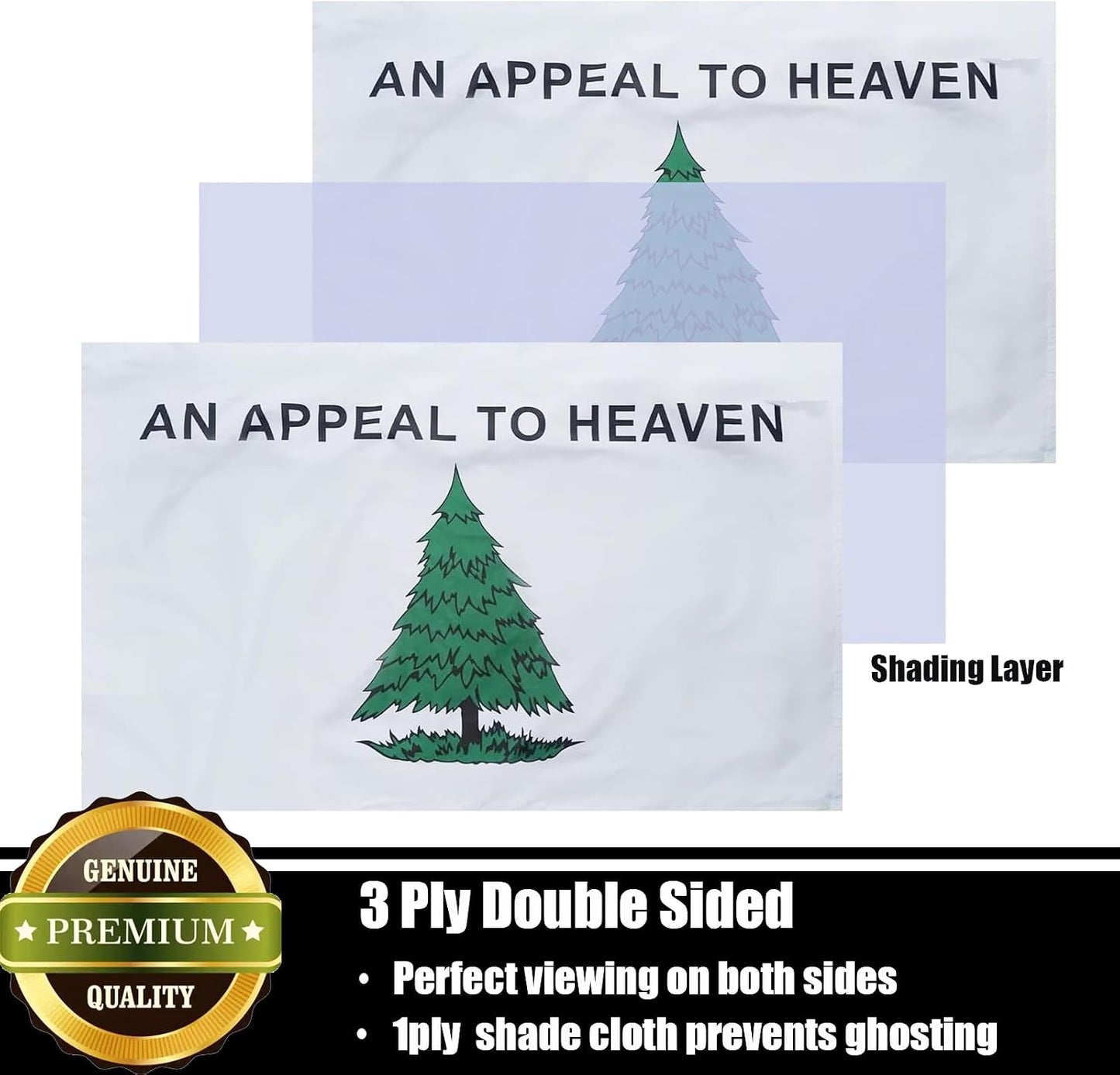 Bandera 3x5ft poliéster 3 capas resistente exterior doble