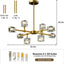 Candelabro cocina cristal Sputnik latón cepillado 8 luces
