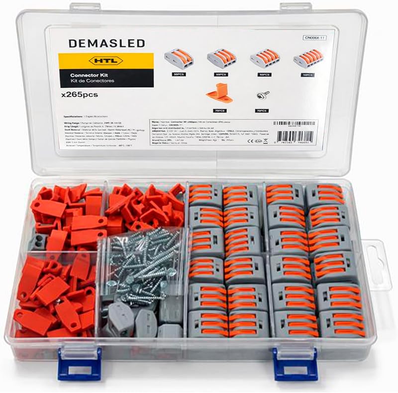 Kit 265 Pzas Conectores Cable Eléctrico 2-5 Terminales