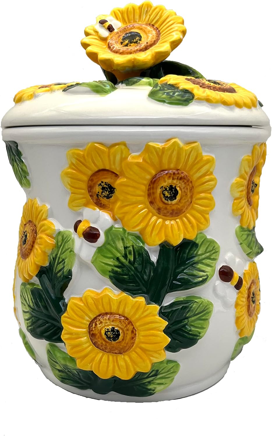 Tarro galletas pintado a mano girasol 3D