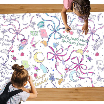 Mantel papel para colorear 9x4.5ft decoración fiesta niñas