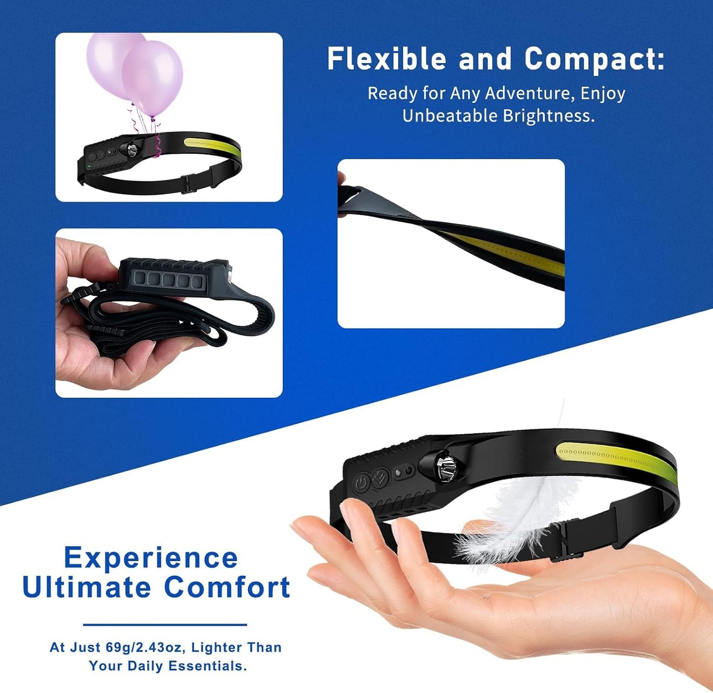 Linterna LED recargable USB-C 400lm 5 modos IPX4 ajustable