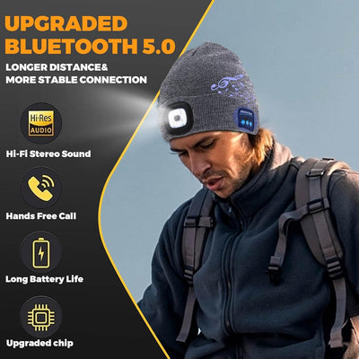 Gorro Bluetooth con luz y auriculares para hombres y mujeres