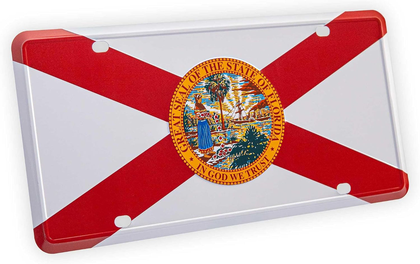 Placa bandera Florida aluminio HD 6x12"