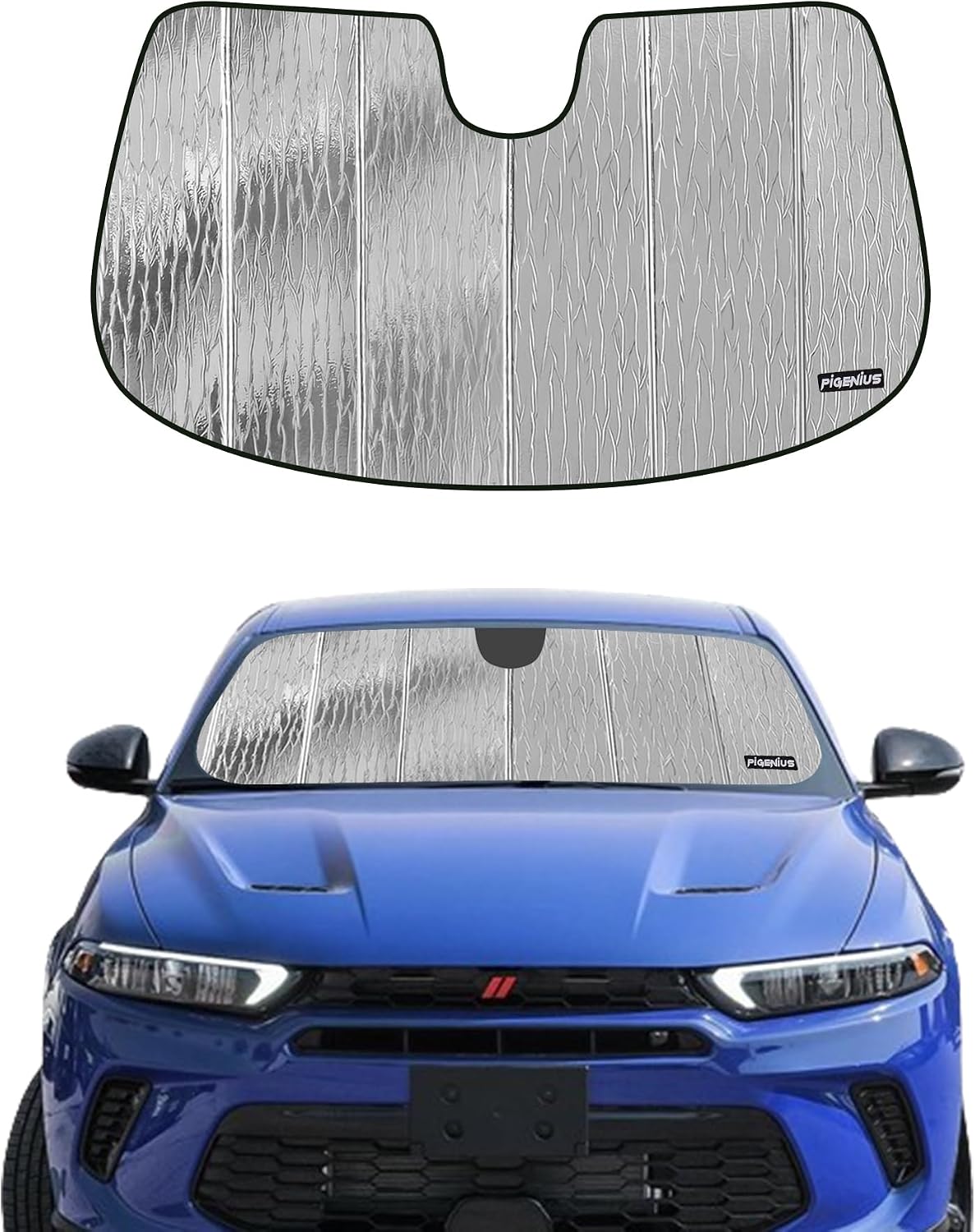 Parasol parabrisas Dodge Hornet 23-25 plateado/negro