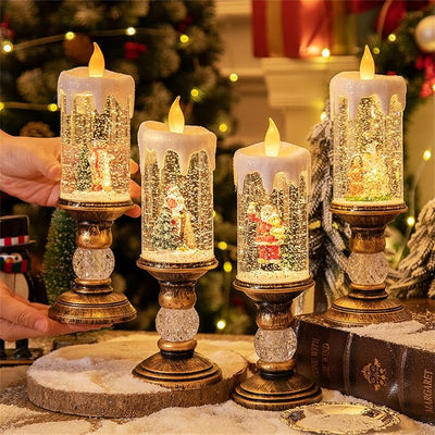 Farol vela Navidad linterna Papá Noel decoración hogar