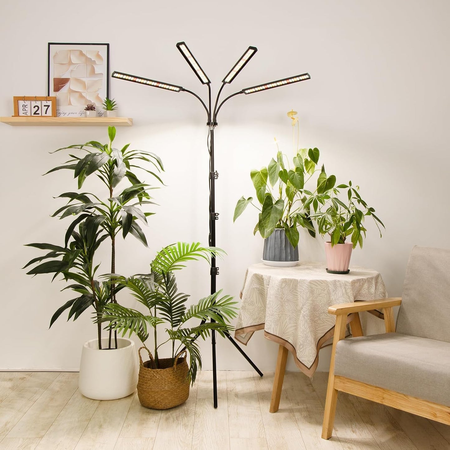 Luz cultivo interior espectro completo trípode cuello cisne