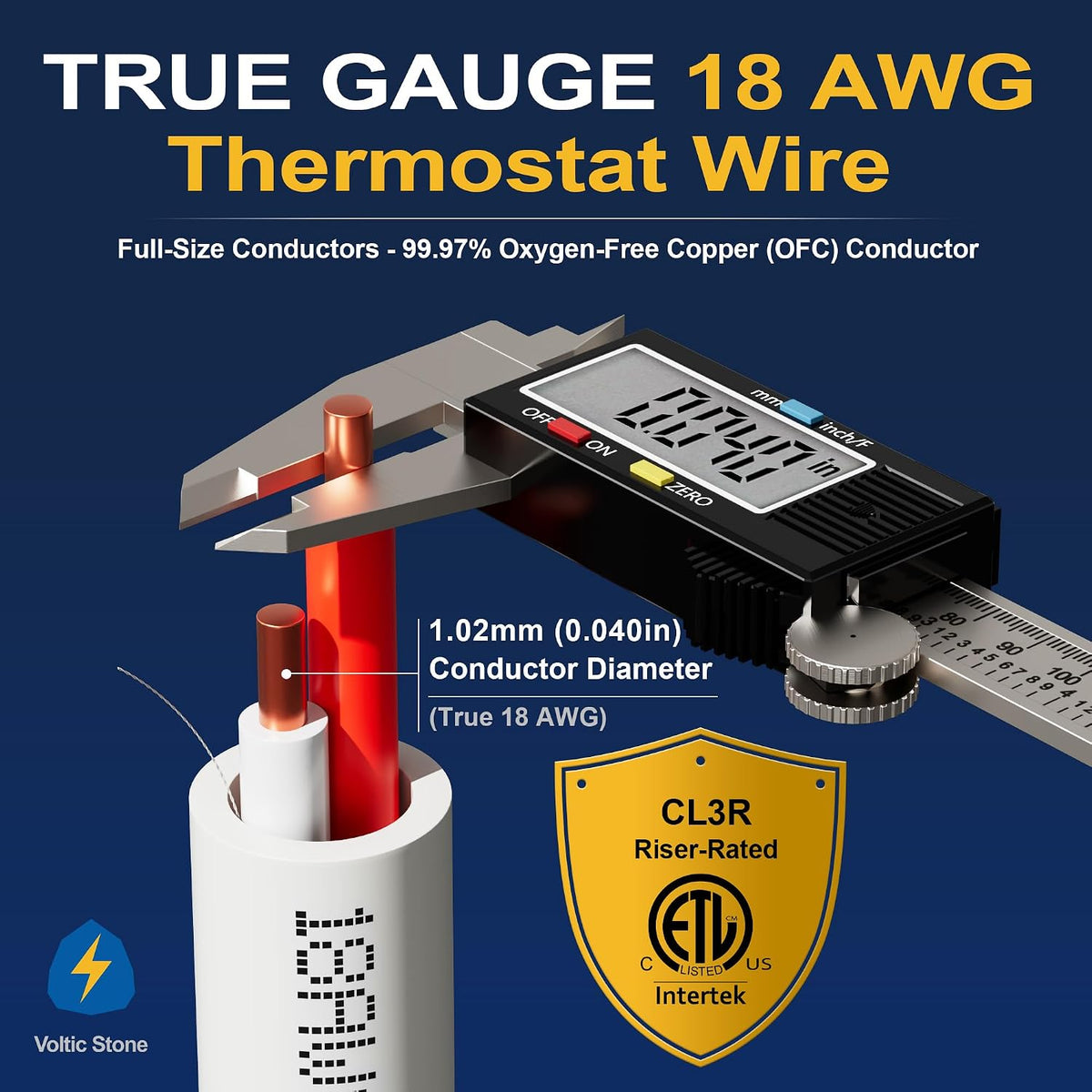 Timbre termostato cable HVAC 18 AWG cobre puro cert ETL CL3R