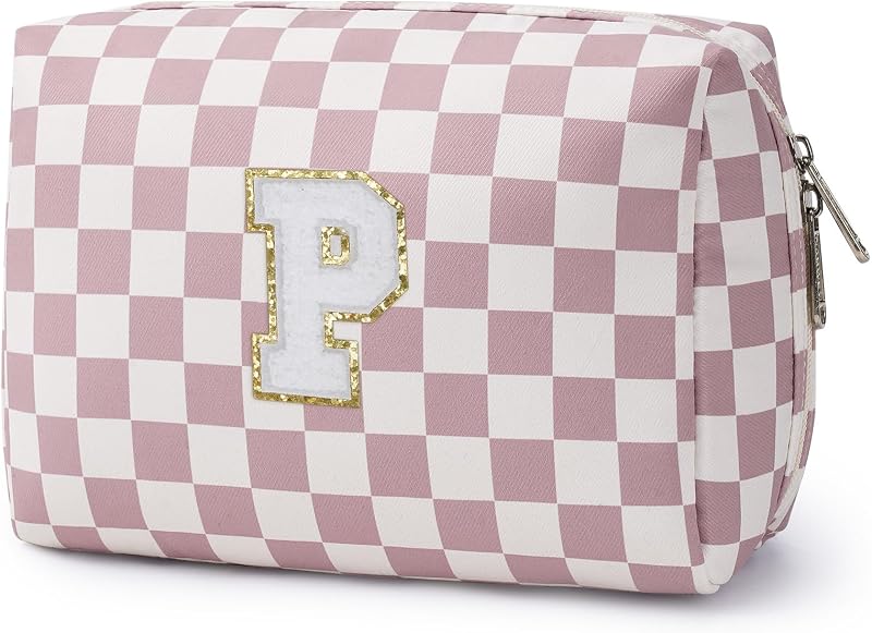 Bolsa maquillaje personalizada con inicial cremallera