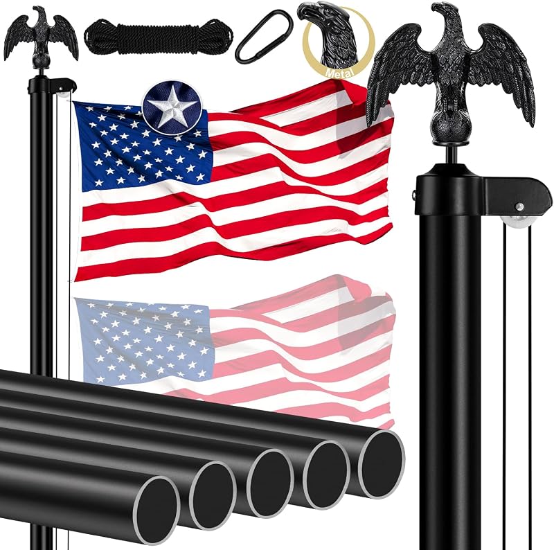 Kit asta bandera aluminio 20" con bandera 3x5"