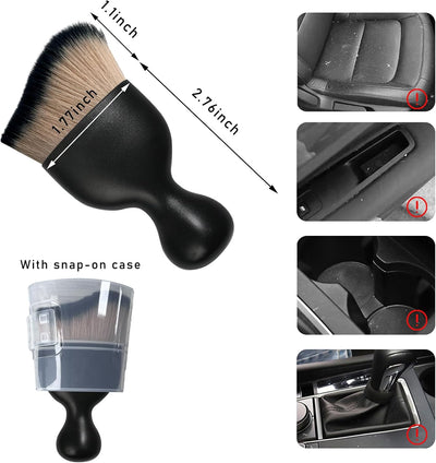 Cepillo polvo interior auto suave para salpicadero y rejillas