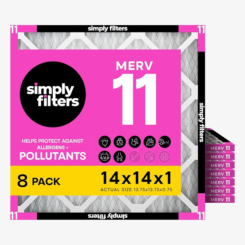 Filtros aire MERV 11 MPR 1000 14x14" set 8 HVAC CA horno