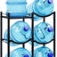 Soporte jarra 5 galones madera 3 niveles 5 ranuras negro
