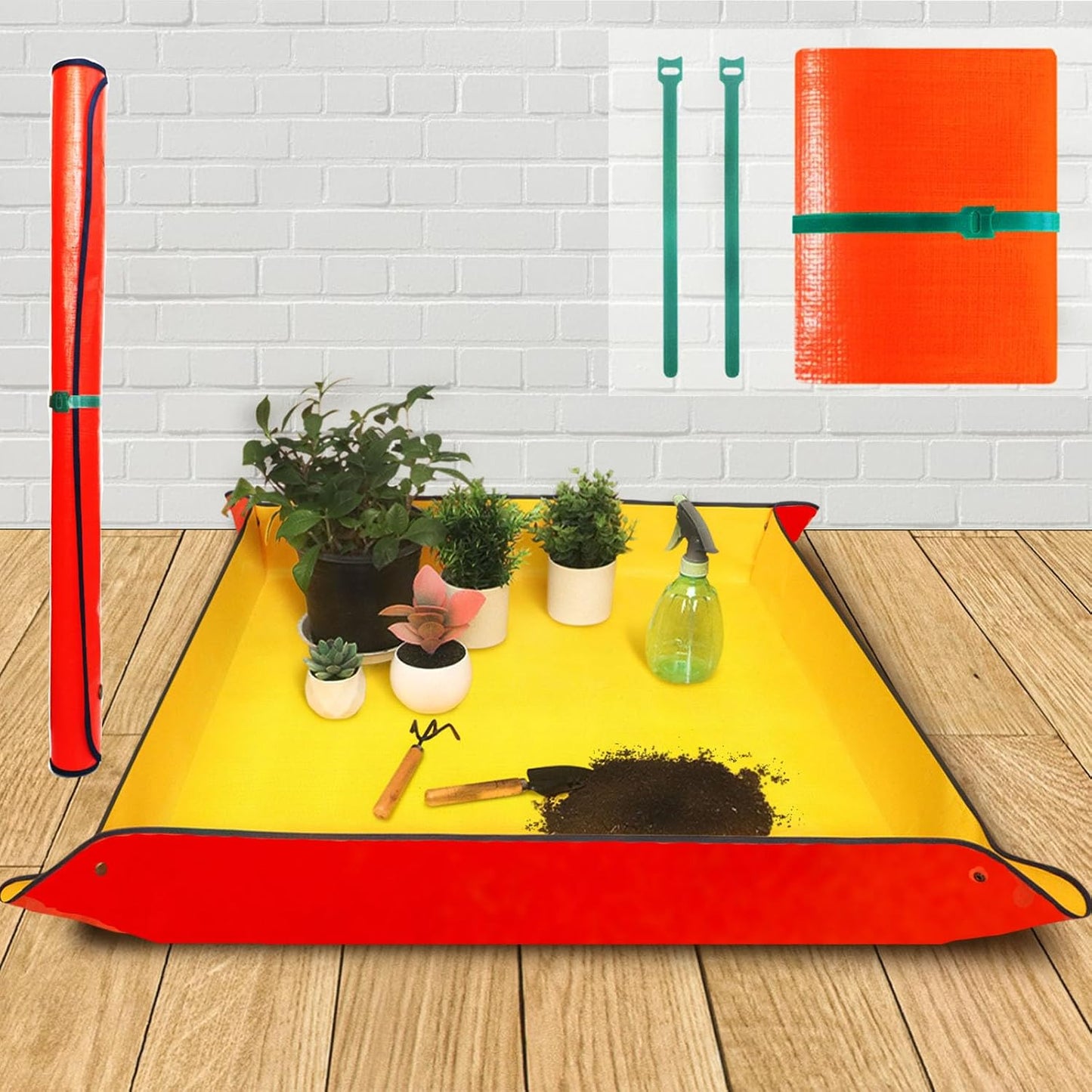 Tapete trasplante 39.5x39.5pulg impermeable bandeja portátil