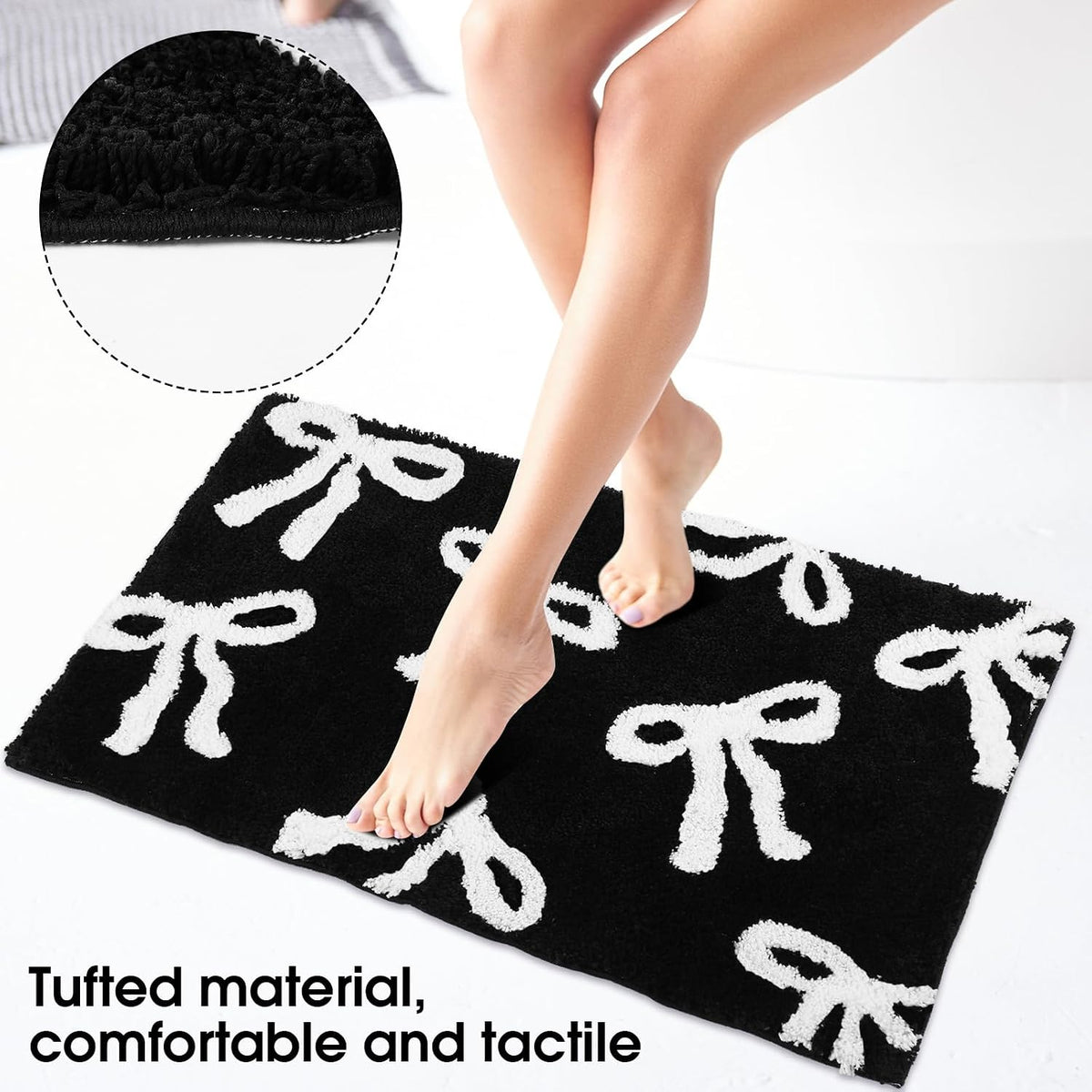 Alfombra baño microfibra antiderrap 20x32pulg con lazo