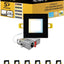 6 Luces LED Empotrables Cuadradas 6pulg Negro