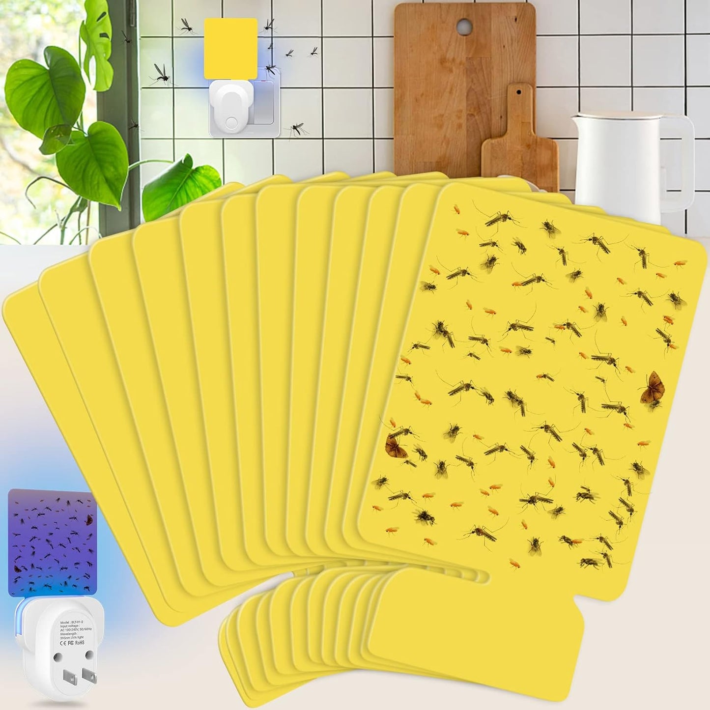 Kit recarga trampa insectos voladores adhesivo amarillo no tóxico